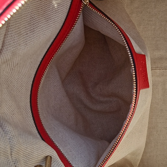 Gucci Soho Red Leather Bag GG Logo Gold Chain Tassel w/Everything - Picture 10 of 14